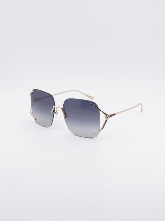 Gucci GG0646S 001 Sunglasses Gold Square Frame, Grey Lenses main image 10